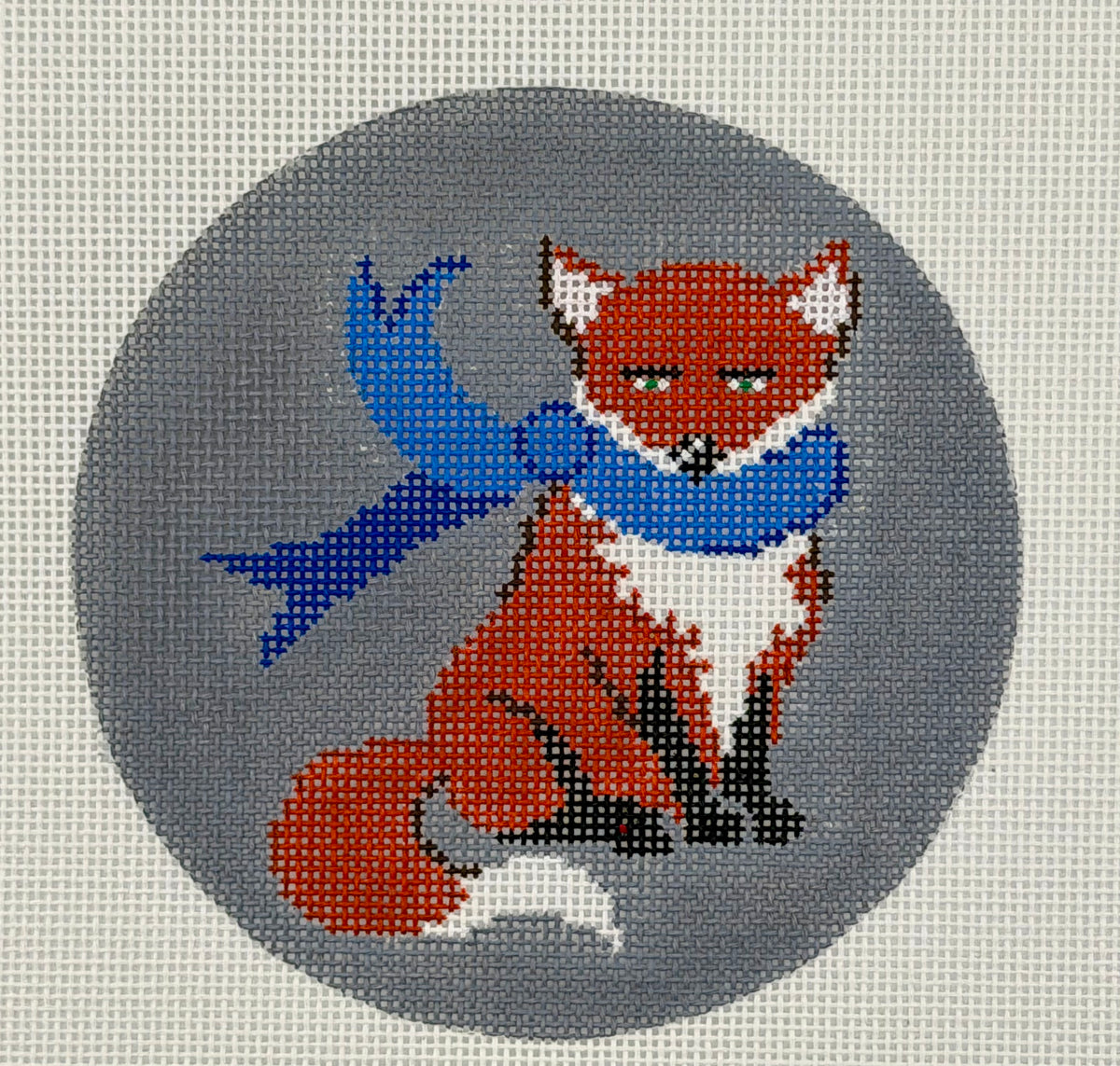 Red Fox with Blue Scarf