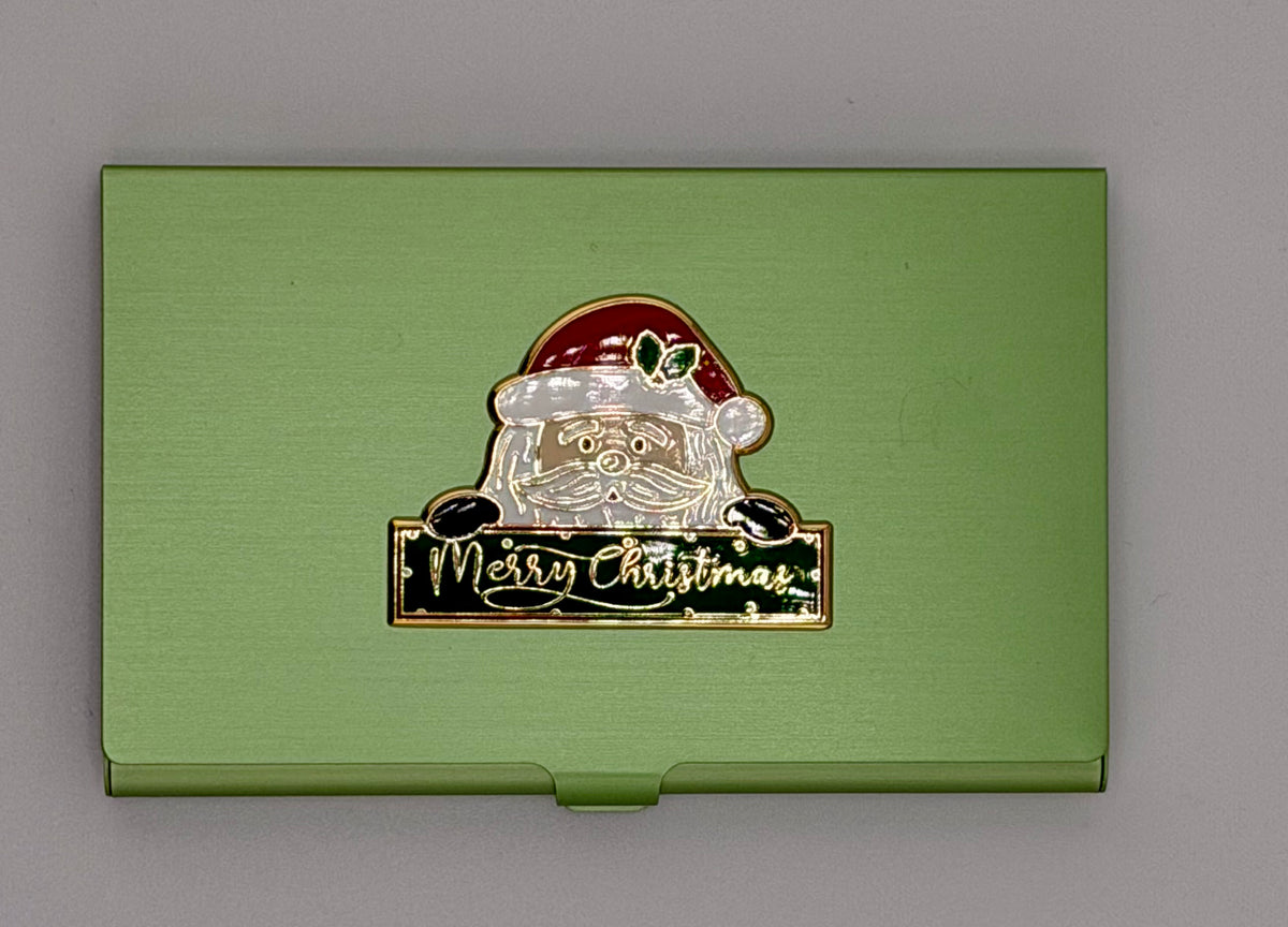 Merry Christmas on Lime Green Magnetic Needle Case