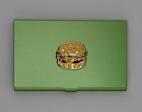 Cheeseburger on Lime Green Magnetic Needle Case