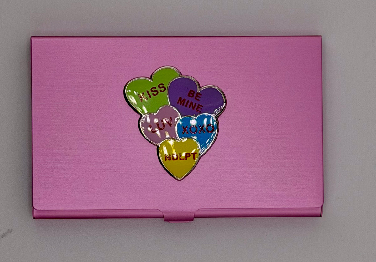 Valentine Hearts on Pink Magnetic Needle Case