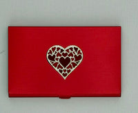 Hearts on Heart on Red Magnetic Needle Case