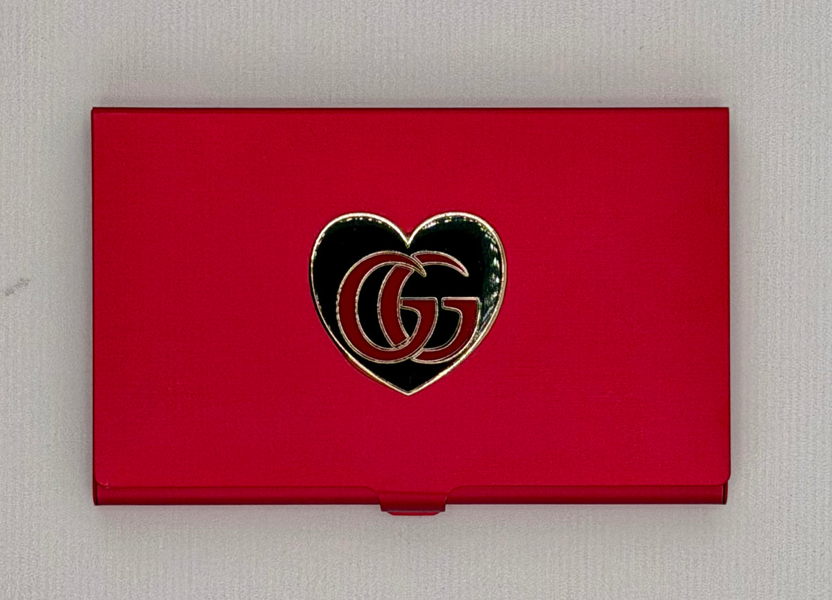 "G" Designer Heart on Red Magnetic Needle Case