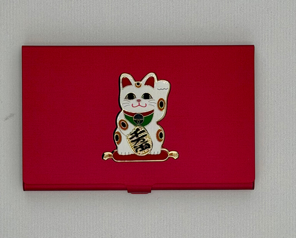Japanese Kitty on Red Magnetic Needle Case