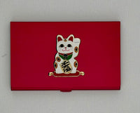 Japanese Kitty on Red Magnetic Needle Case