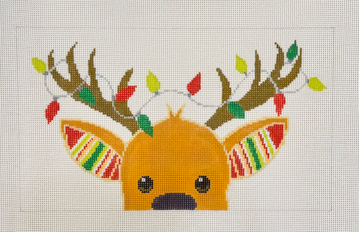 Reindeer with Christmas Lights Pillow