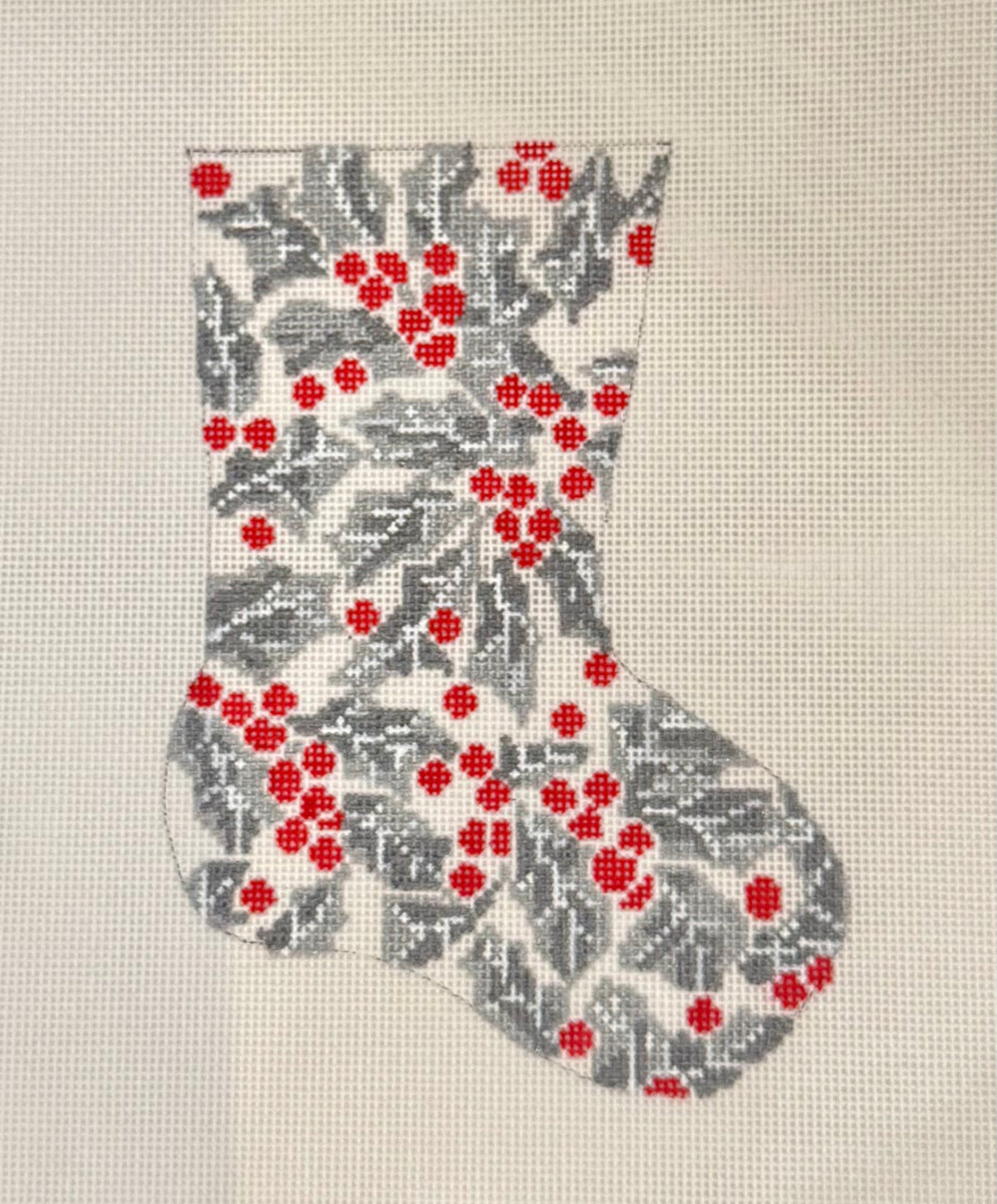 Silver Holly Mini Sock