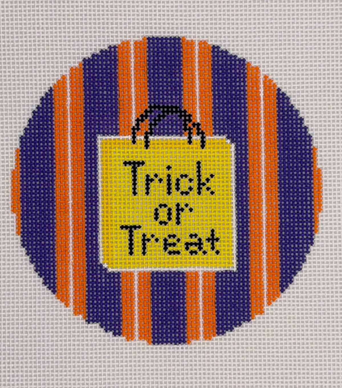 Trick or Treat Bag on Orange & Purple Stripes