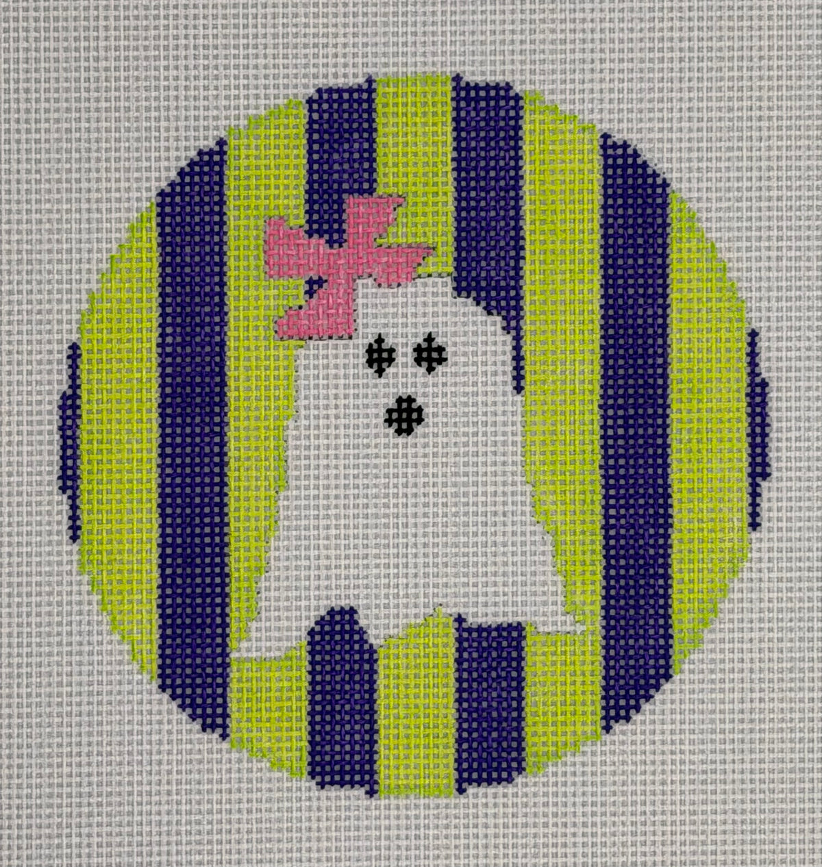 Ghost on Green & Purple Stripes