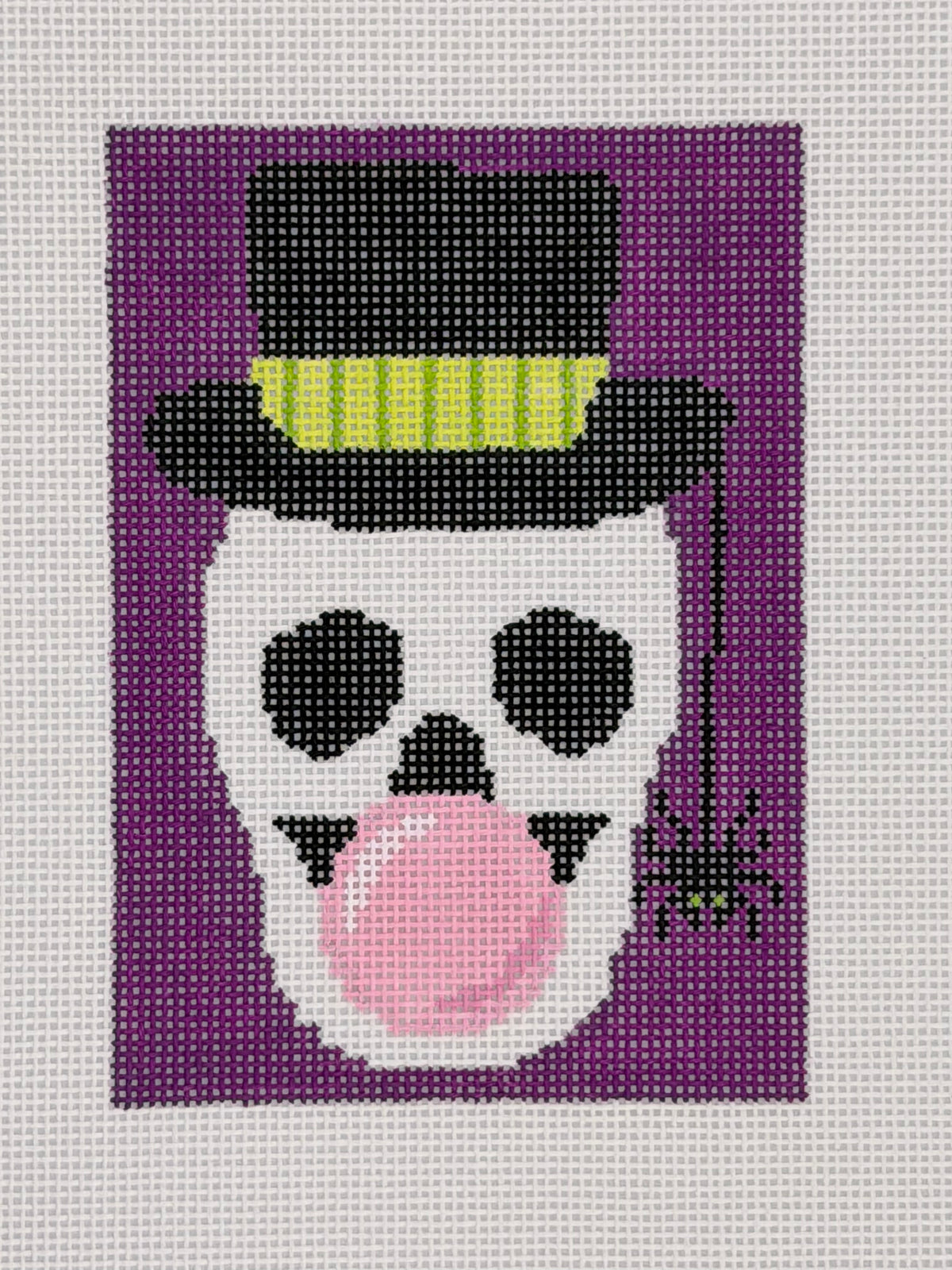 Skull Blowing Bubble Gum on Purple