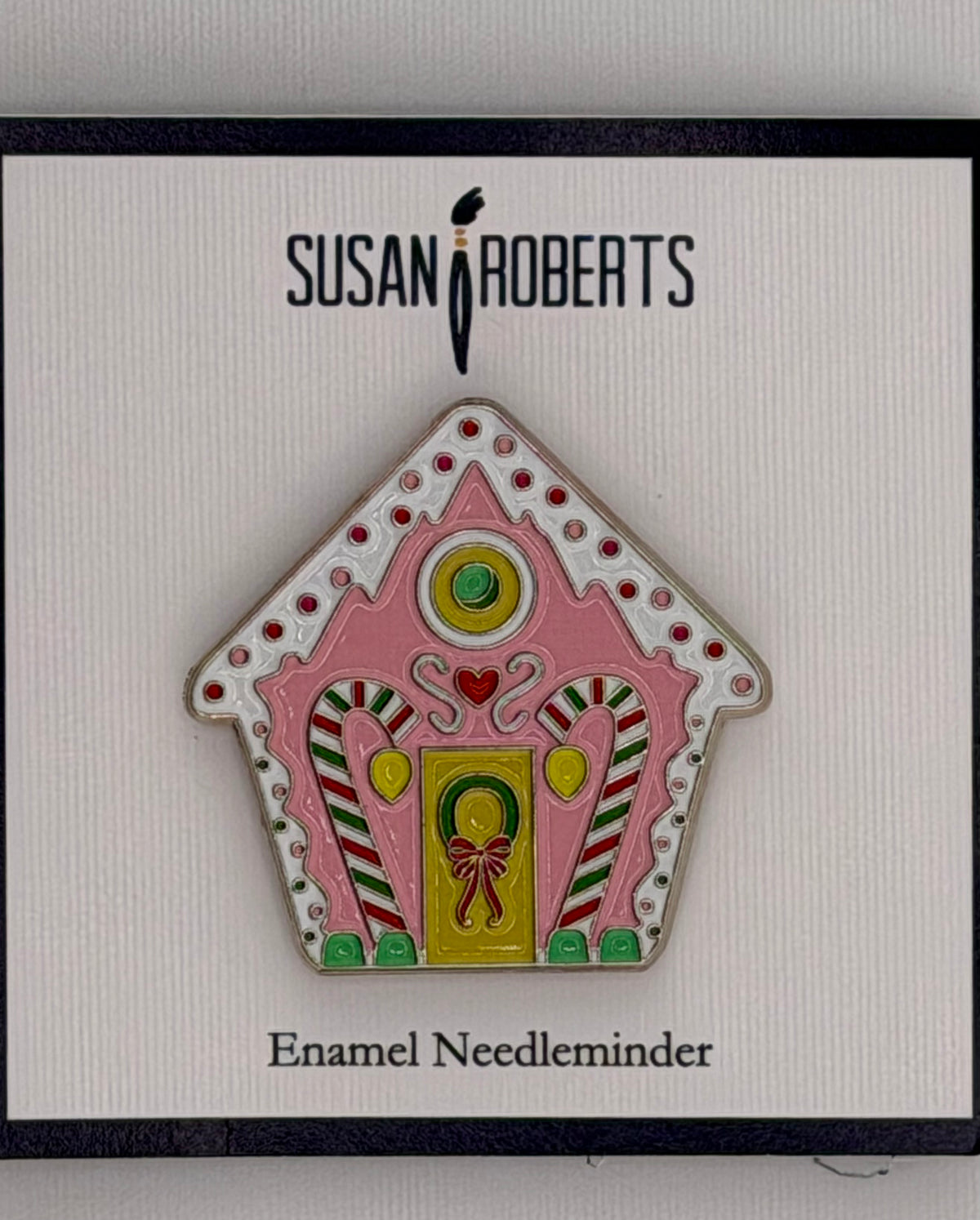 Pink Gingerbread House Needle Minder
