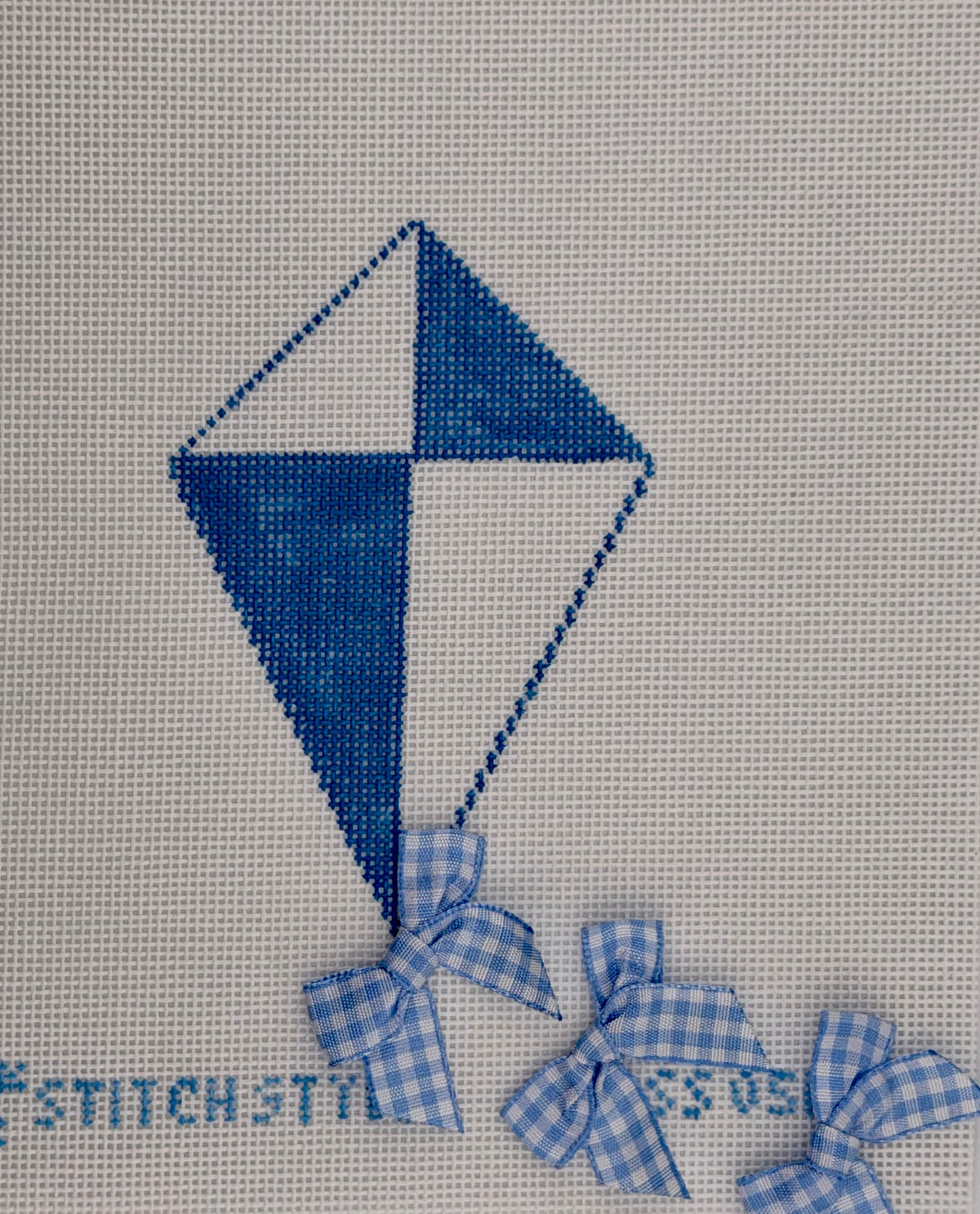 Blue Kite & Gingham Bows with Stitch Guide