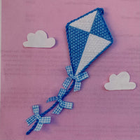 Blue Kite & Gingham Bows with Stitch Guide