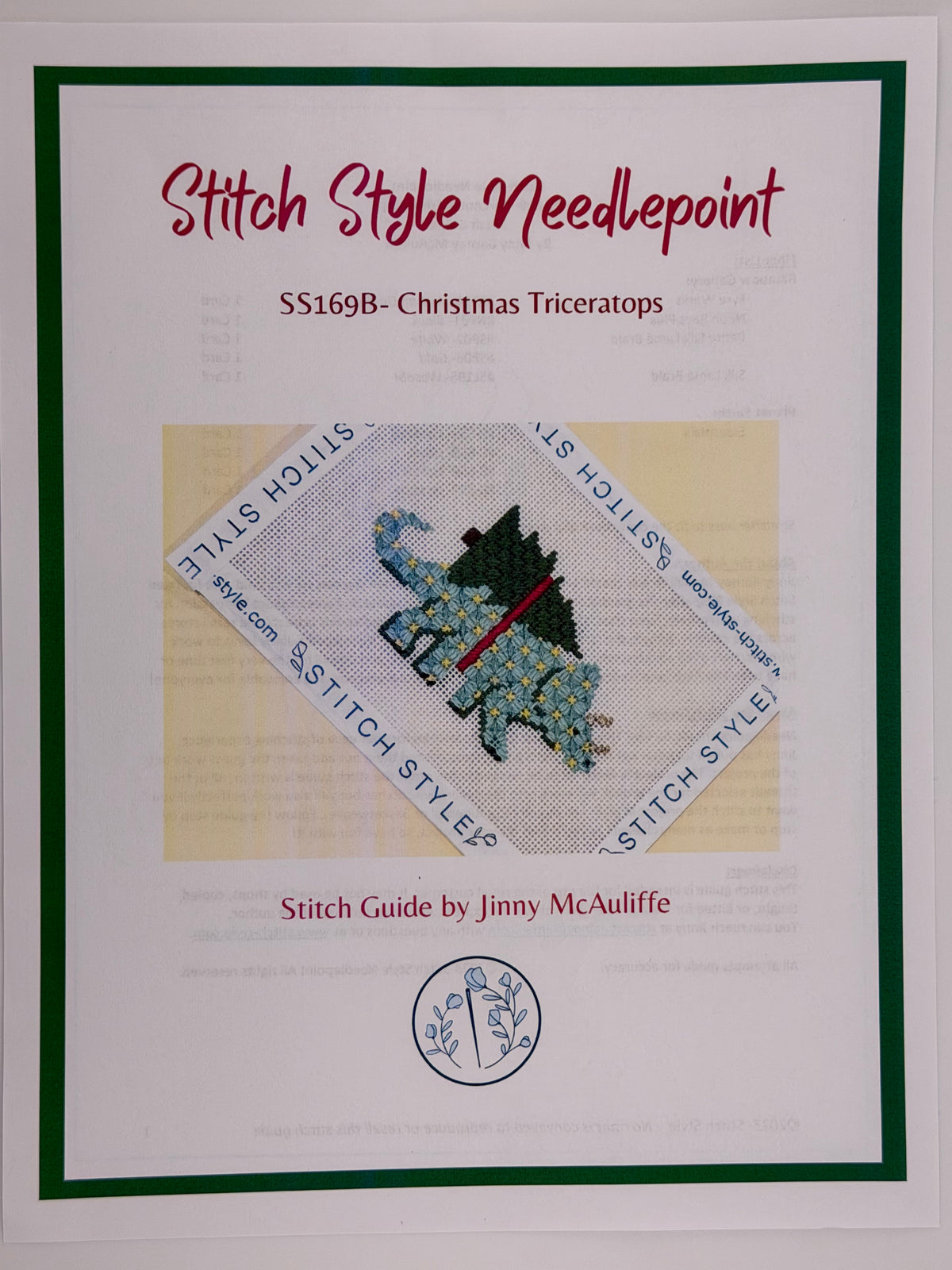 Christmas Triceratops with Stitch Guide
