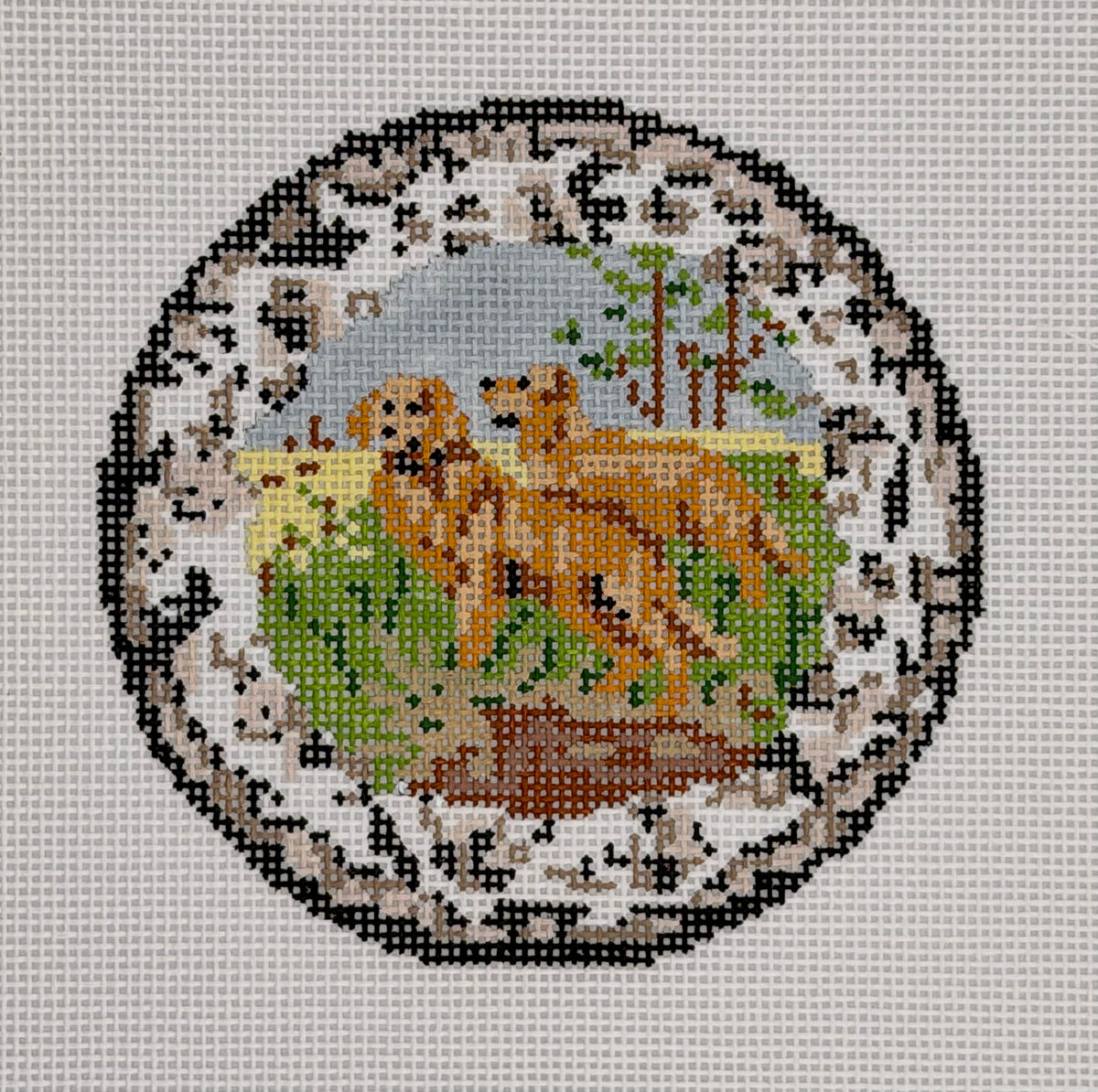 Transferware Golden Retrievers