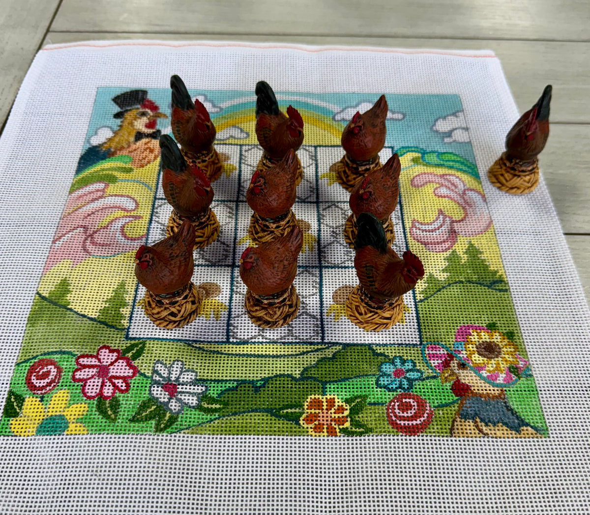 Chickens & Roosters Tic Tac Toe Board