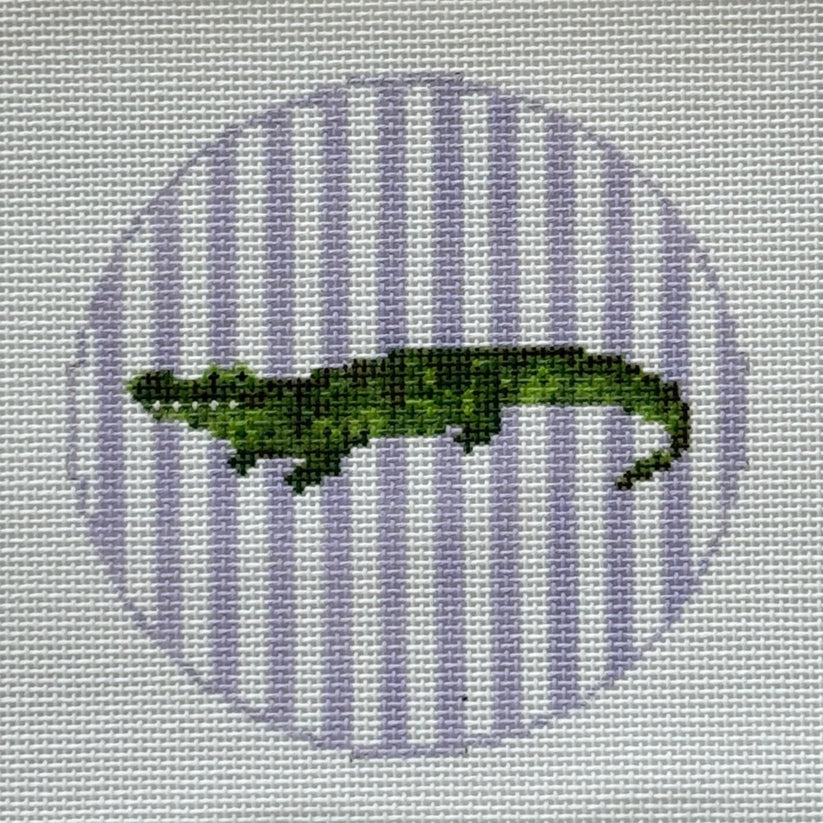 Alligator on Stripes 4" Round