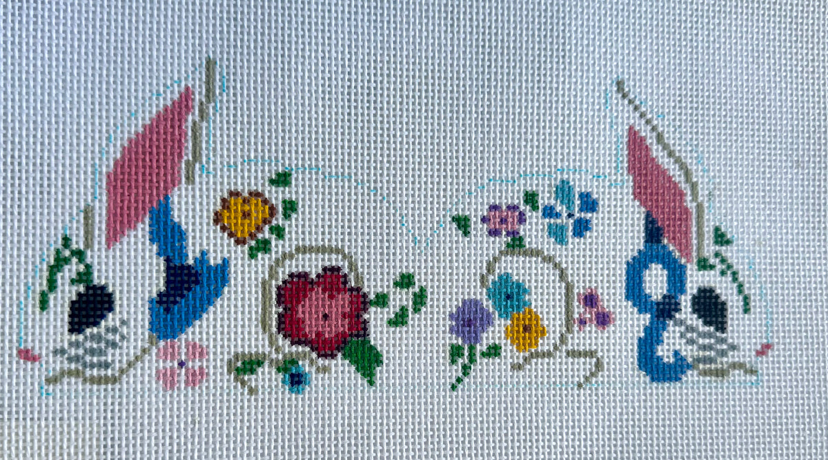 Floral Two Sided Bunny with Red Flower