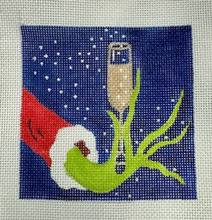 Grinch-Toasting w/ Champagne Coaster