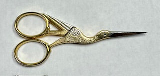 Gold Plated Solingen Stork Embroidery Scissors