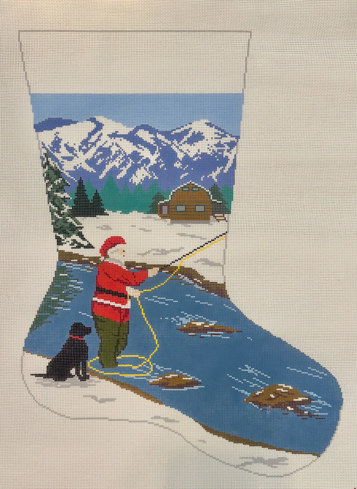 Fly Fishing Santa Stocking