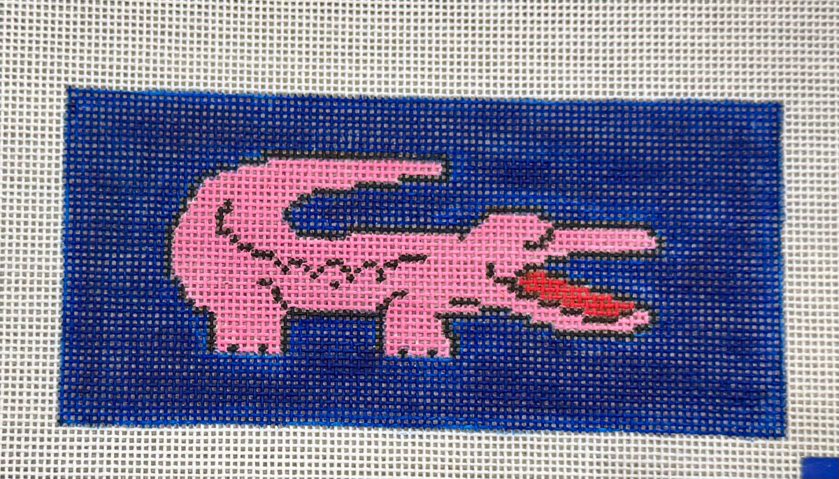 Pink Croc on Navy Background Eyeglass Case