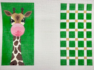 Giraffe Blowing Bubble Gum Double Sided Eyeglass Case