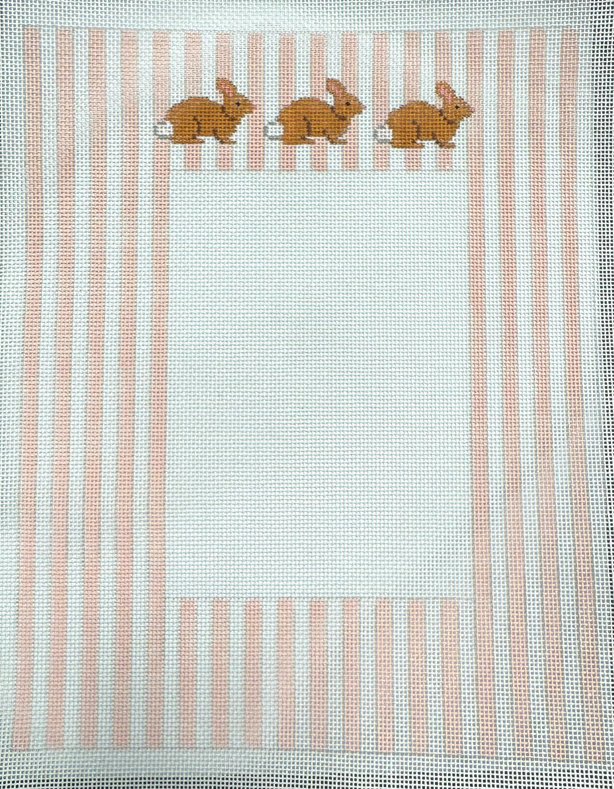 Bunnies on Pink Stripe Frame/Announcement