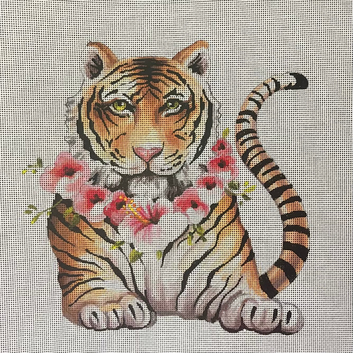 Yellow Tiger w/ Floral Necklace