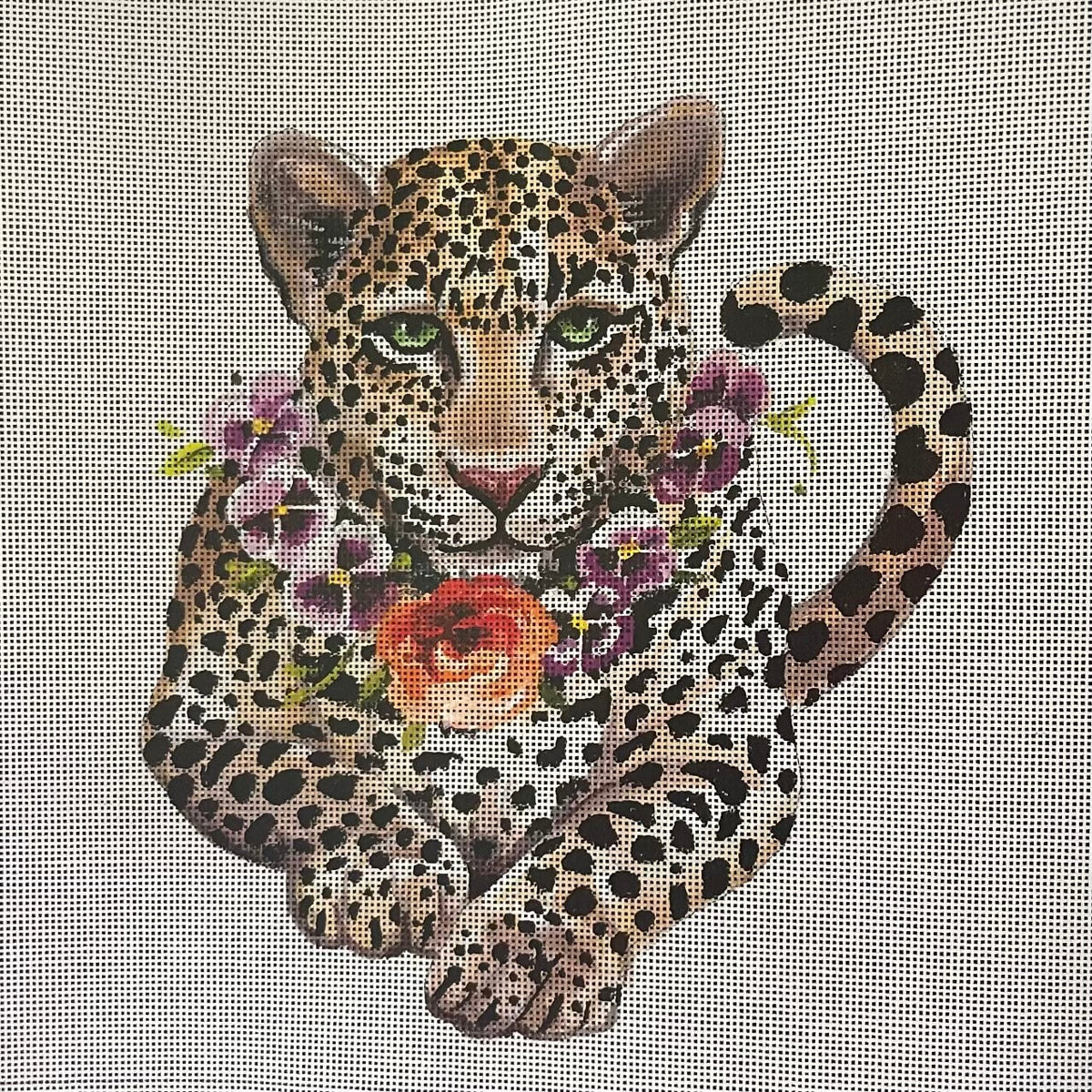 Leopard w/ Floral Necklace