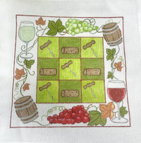 Red & White Wine Tic Tac Toe Board + Wine Keg Pieces