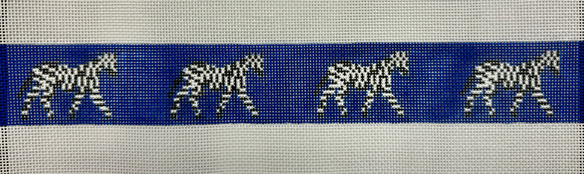 Zebra Belt/Bag Strap on Blue