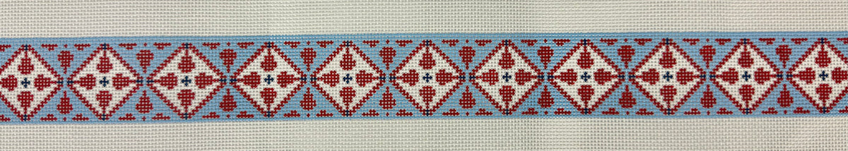 Geometric Red, White & Blue Belt