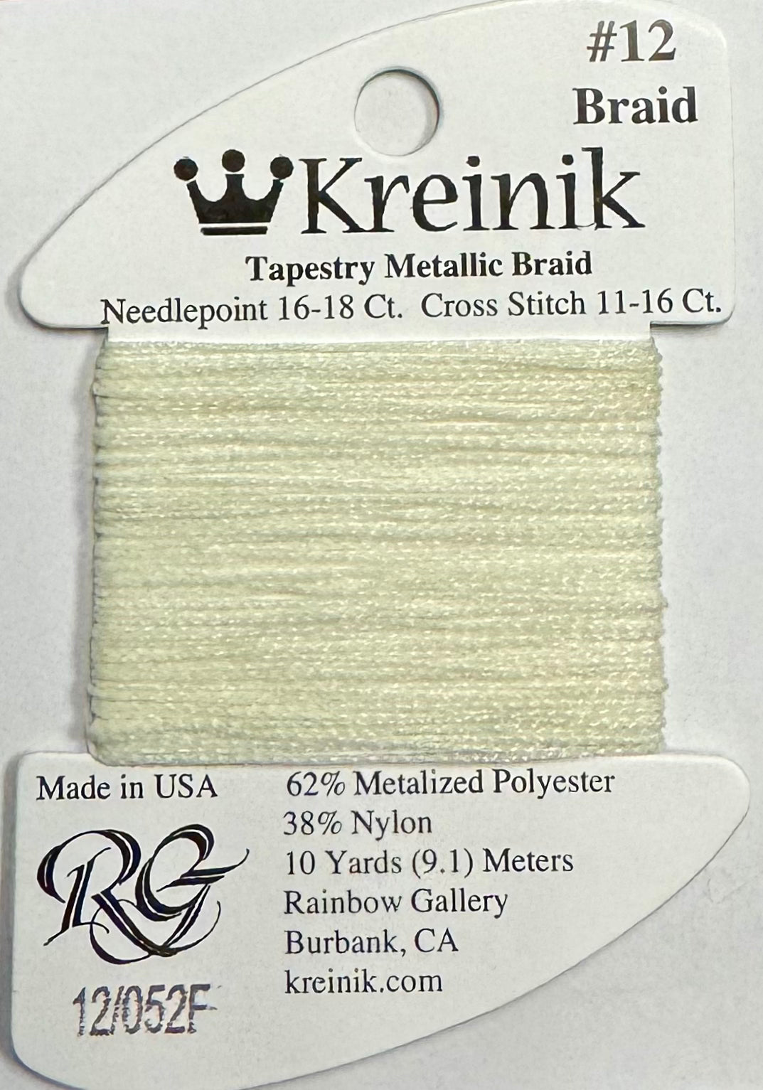 Kreinik #12  Braid | 12-052F  Grapefruit Glow in the Dark