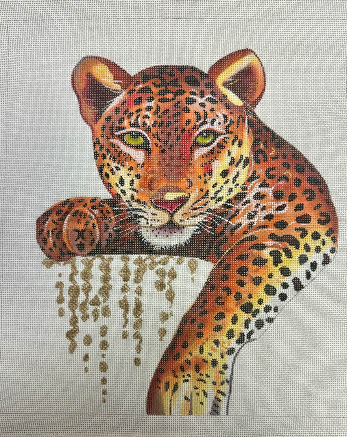 Leopard w/ Gold on White