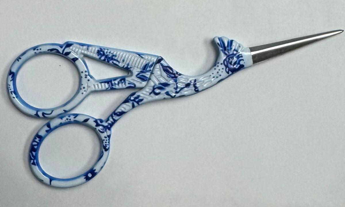 Crane Embroidery Scissors Navy Floral