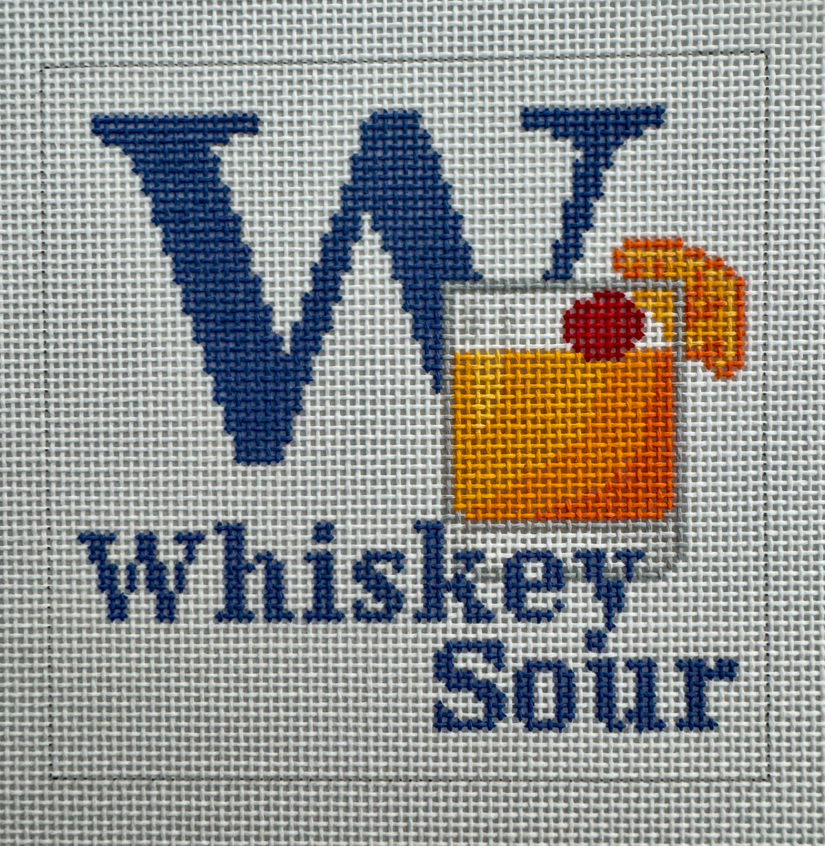 W is for Whiskey Sour Coaster