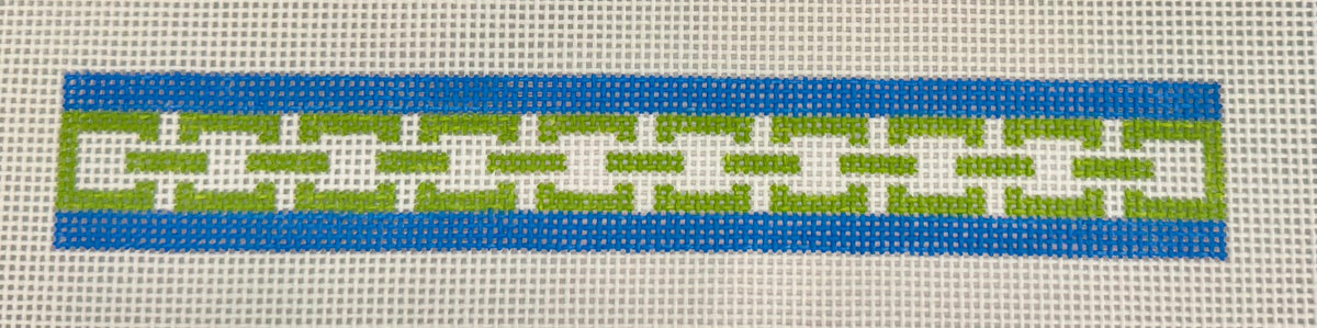 Geometric Key Fob in Green & Blue