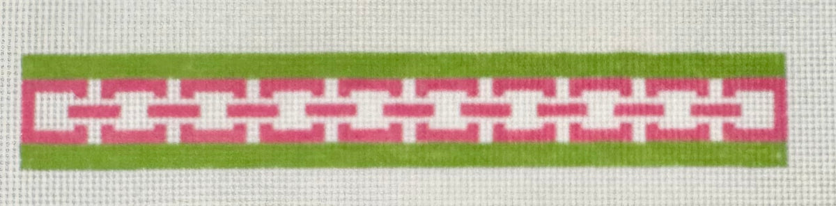 Geometric Key Fob in Pink & Green