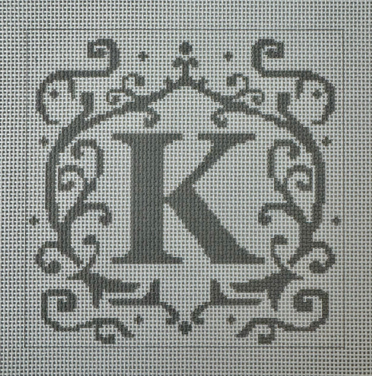 Letter K with Filigree Border