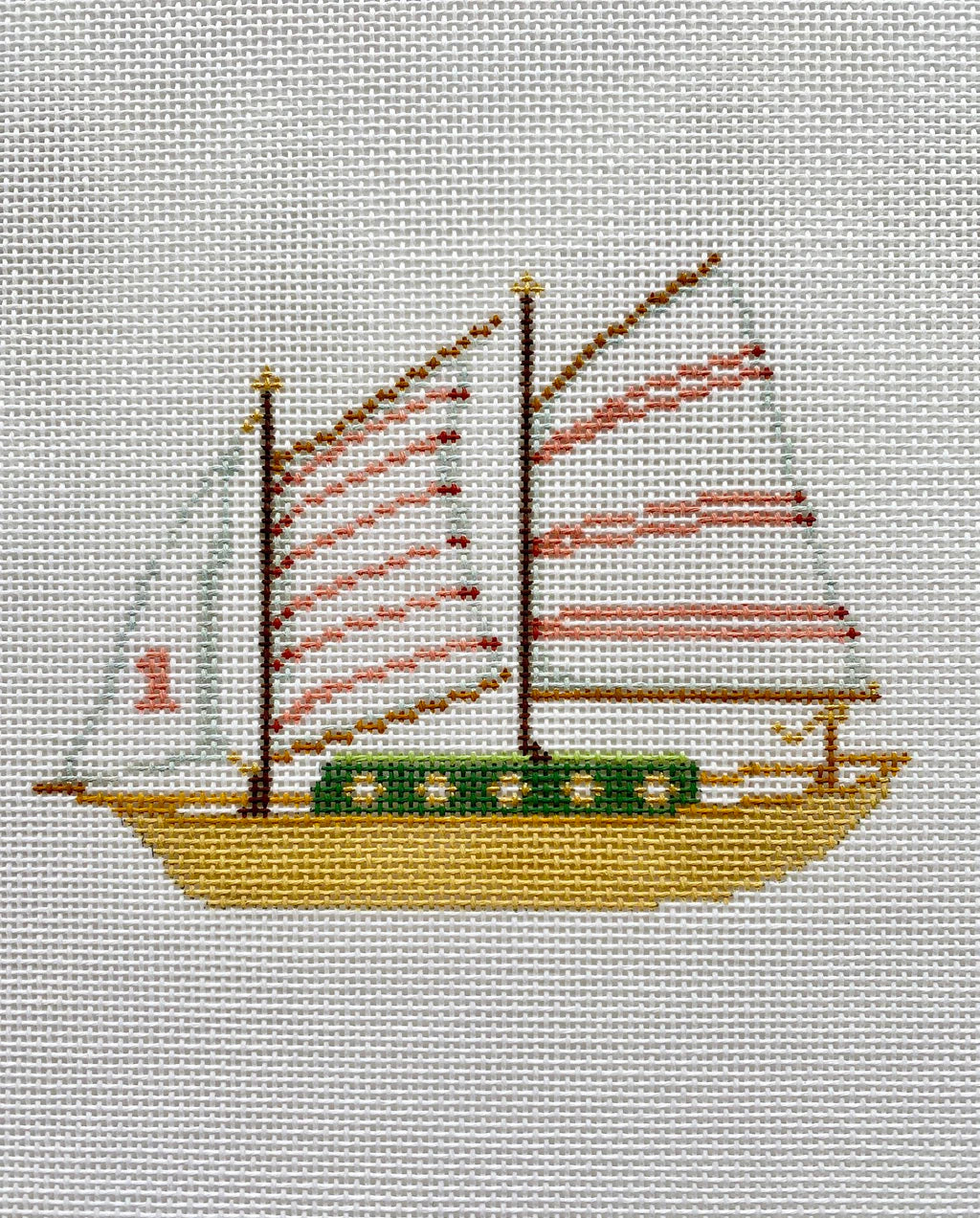 Pink Stripe Sailboat