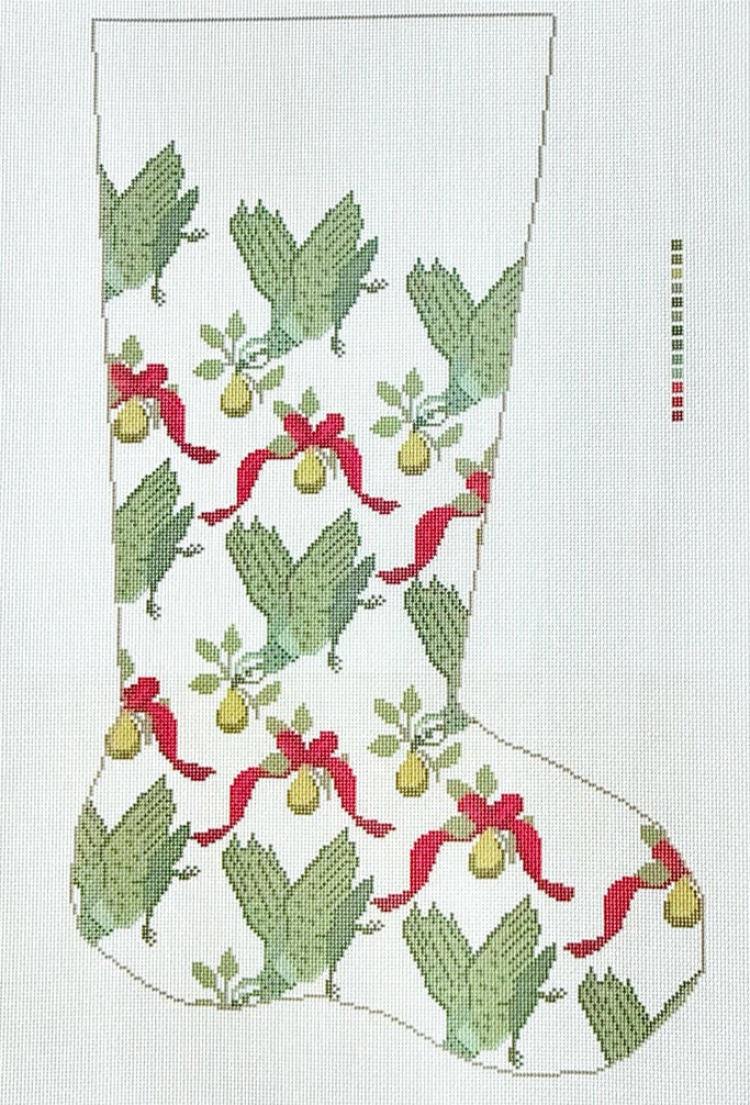 Partridge, Pear & Ribbon Stocking