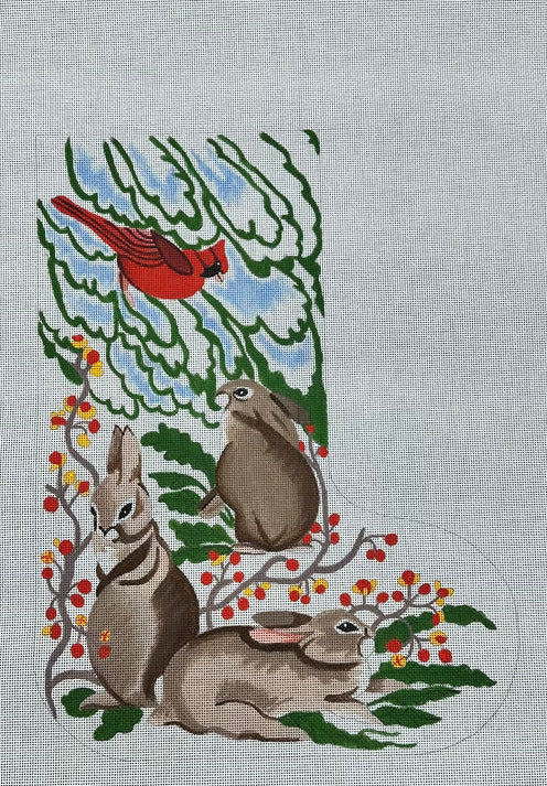 Rabbit In Snow Stocking