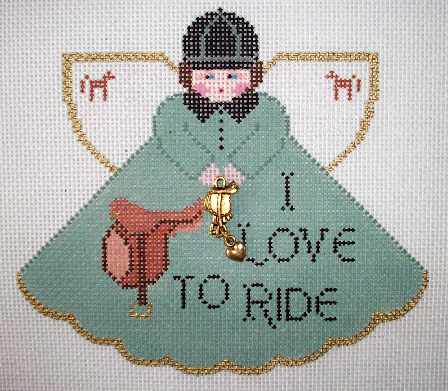 I Love To Ride Angel Seaside Needlepoint