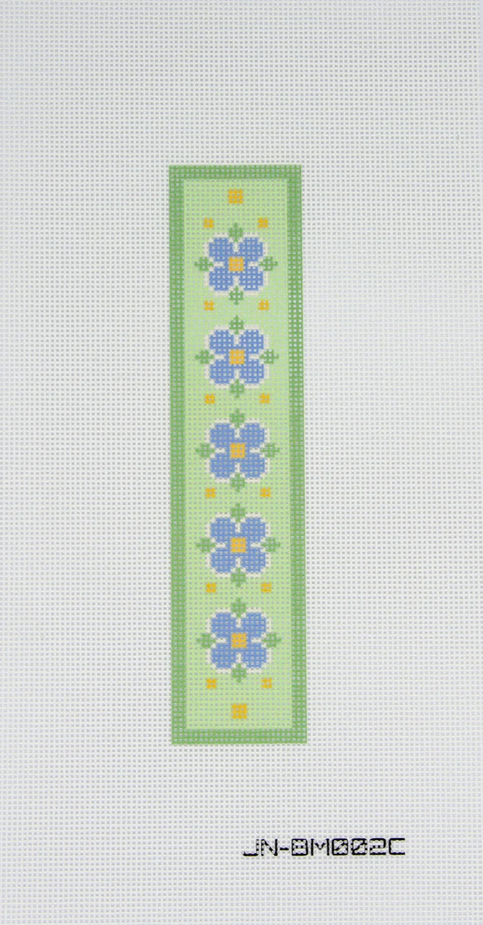 Green Blossom on Red Bookmark