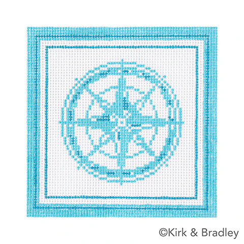 Nautical Coaster - Compass in Aqua