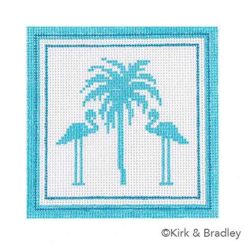 Nautical Coaster - Palm Tree in Aqua