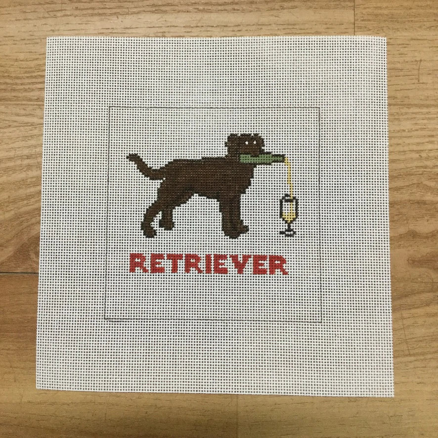Retriever White Wine Canvas