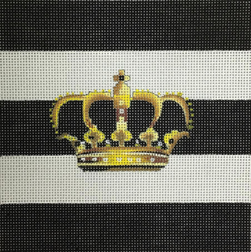Crown on Black & White Stripes