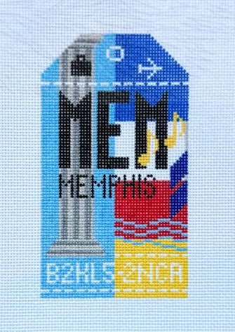Memphis Retro Travel Tag