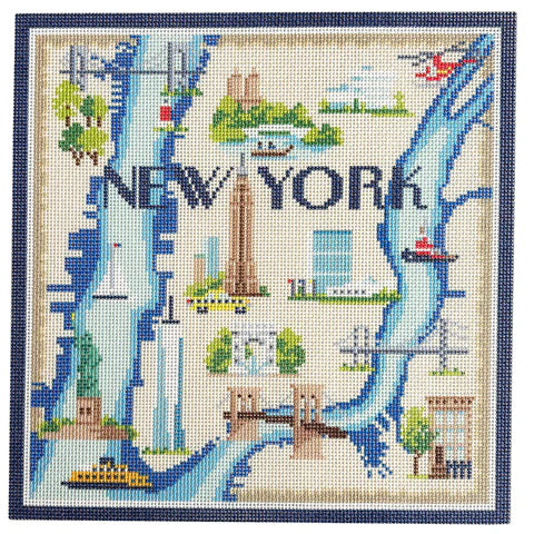 New York Map on 13